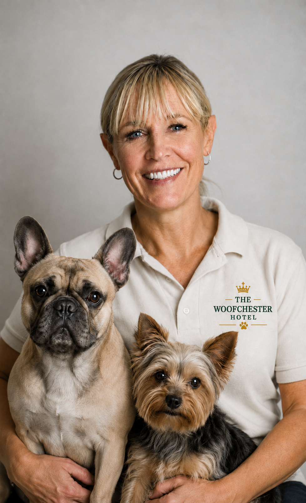 Mrs Woofchester, founder and host of The Woofchester Hotel